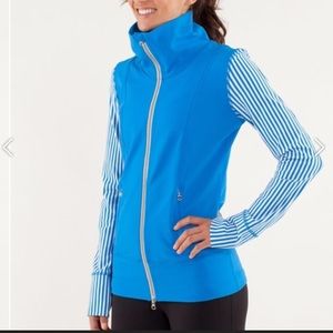 Lululemon Beaming Blue Striped Daily Jacket